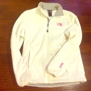 White Fleece Susan G Koman North Face Jacket