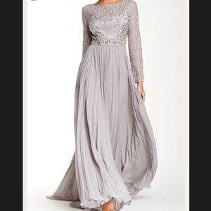 Long sleeve, lace Sue Wong evening gown
