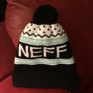 Neff Headwear Beanie, Black/White/Light Green