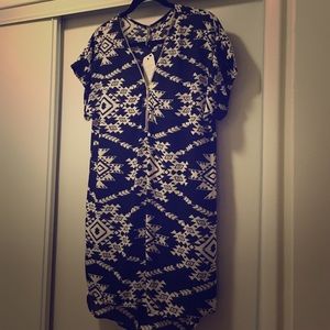 Black and white tribal shift dress