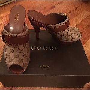 Sale ‼️Gucci orig GG beige/ebony clogs