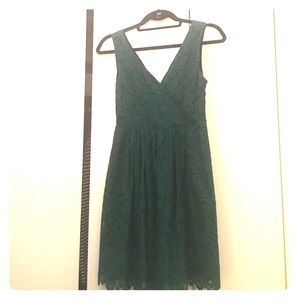 Zara xs forest green holiday dress