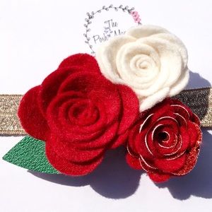 Felt flower holiday headband