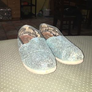 Blue sparkly TOMS