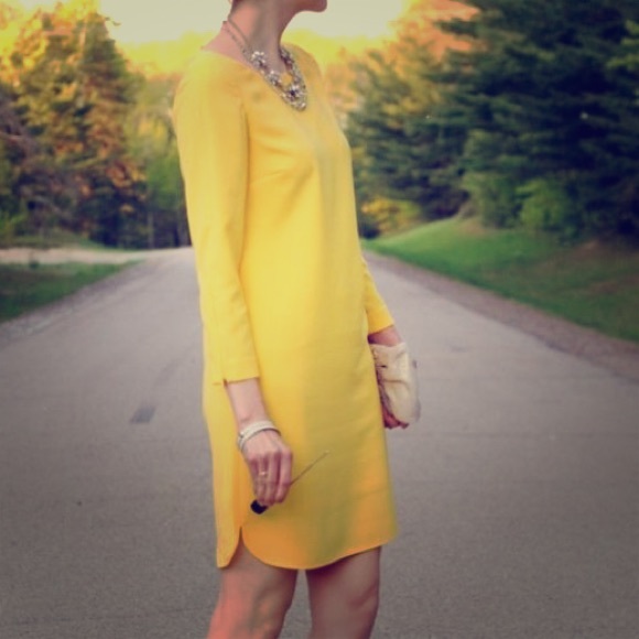 NWT Banana Republic long sleeve yellow shift