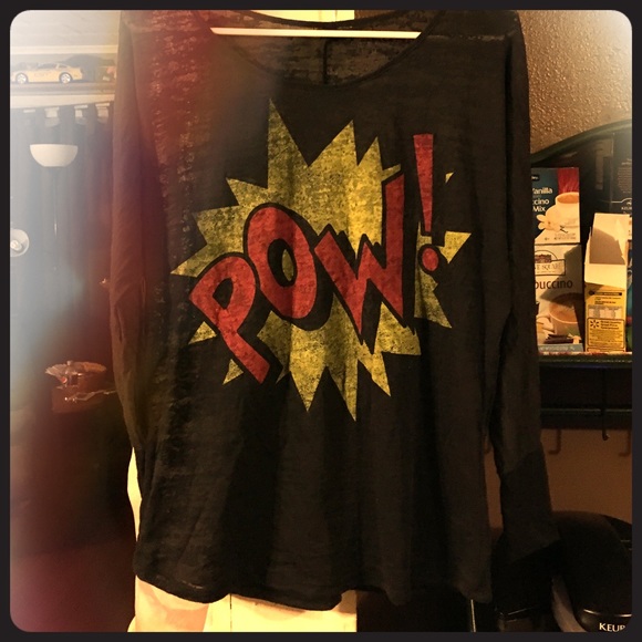 Large see through POW! Shirt
