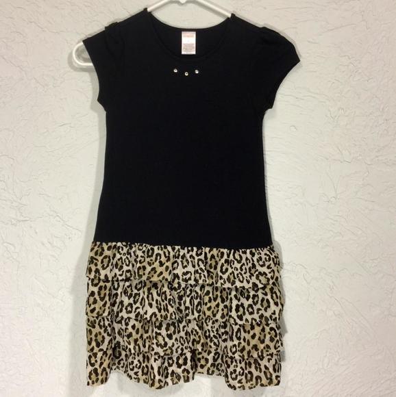 Gymboree Black Cheetah Ruffled Dress