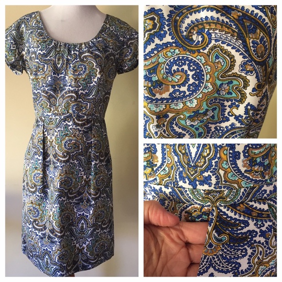 EUC Adorable J.Crew paisley midi dress w pockets