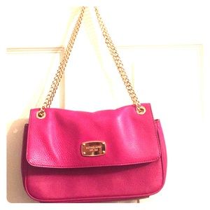 Deep pink shoulder bag-like new worn once