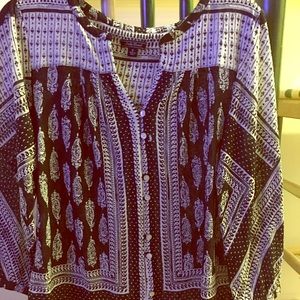 Brand New Cream and Black Lucky Brand Blouse!