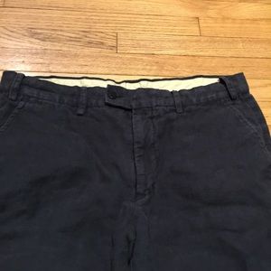 Aspesi Pants - Aspesi mens blue cuffed linen pants - sz 54/ 36x32 Aspesi Pants - Aspesi mens blue cuffed linen pants - sz 54/ 36x32