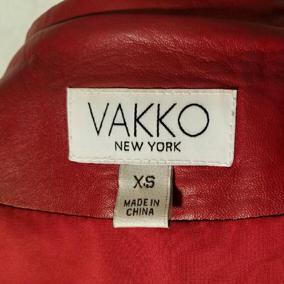 Women's Vakko XS Cardinal Red Leather Vest - Picture 3 of 4