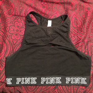 PINK high-neck mesh sports bra/bralette