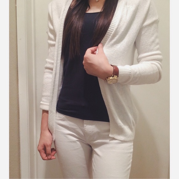 White cardigan
