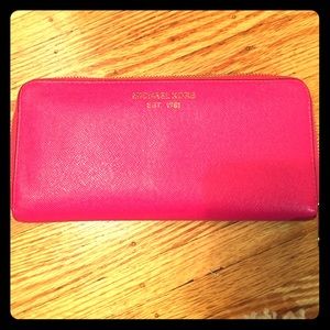 MICHAEL Michael Kors Saffiano Zip Around Wallet