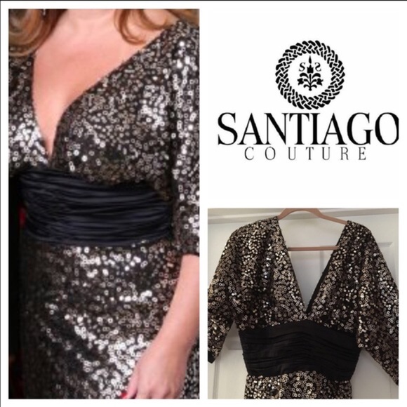 Sonia Santiago Couture Dresses & Skirts - Low V Fashion Designer Sequin Dress