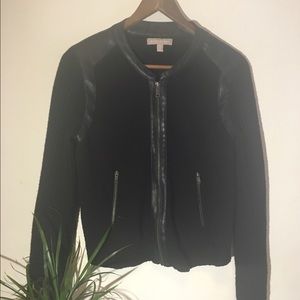 Banana Republic Leather Accent Cardigan