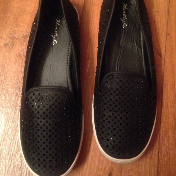 Black rhinestone shoes