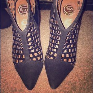 Jeffrey Campbell suede cutout booties