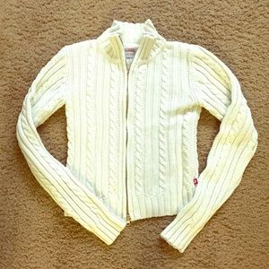 Hollister & Co zip up cable knit sweater size XS!