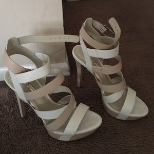 Bcbgeneration White & Nude Heels 8.5