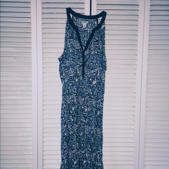 Patterned Blue Maxi Dress - Picture 2 of 2