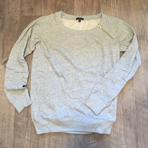 Gap Asymmetrical Gold Zipper Sweatshirt