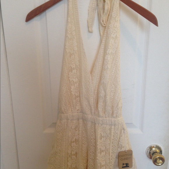 Beige Lacey romper