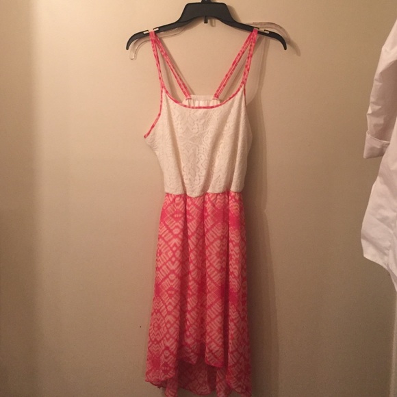 Hi low pink with lace top dress