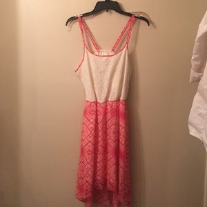 Hi low pink with lace top dress