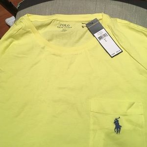 Yellow short sleeve polo T shirt