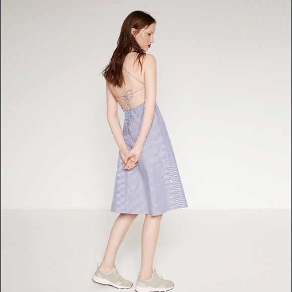 Zara Dresses & Skirts - Stripes dress with amazing strappy detail in back