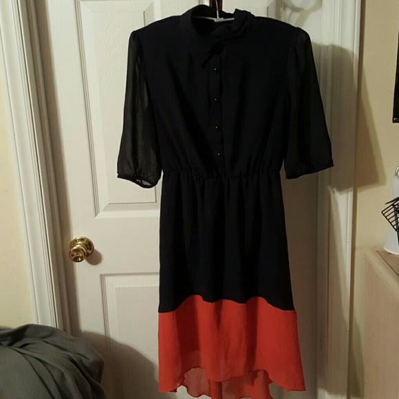 Navy blue hi lo dress
