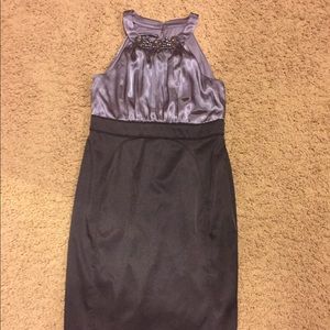 Dressy or formal dress. Gray black.