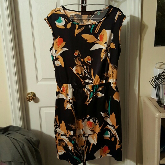 Floral dress in dark blue