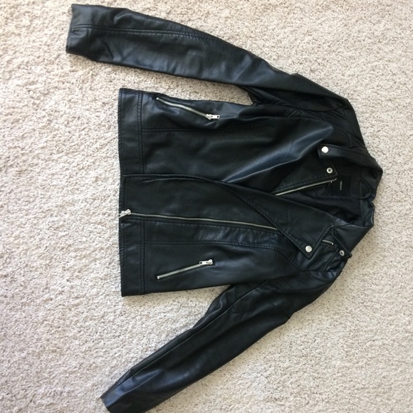 Faux leather coat