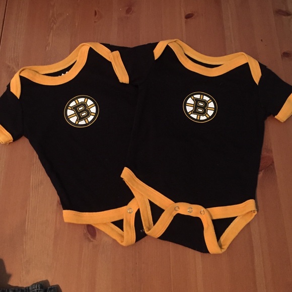 NWOT Set of two Bruins onesies