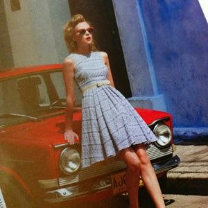 Anthropologie retro embroidered dress, size 0