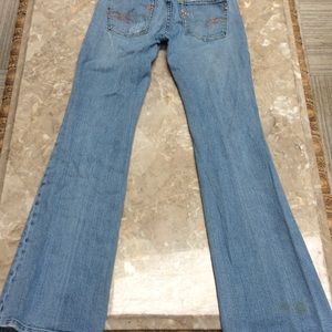 Miss me jeans size 28. Really broken in and comfy.