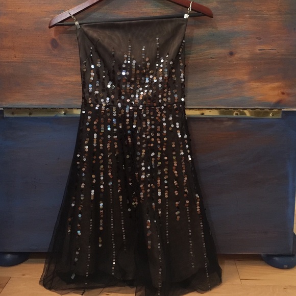 Bcbg black sequin party dress