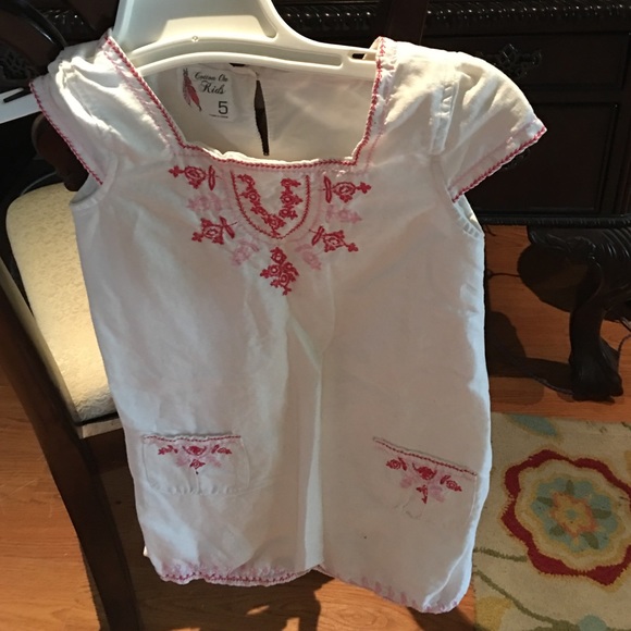 Linen dress for girls i have a pink/ off white