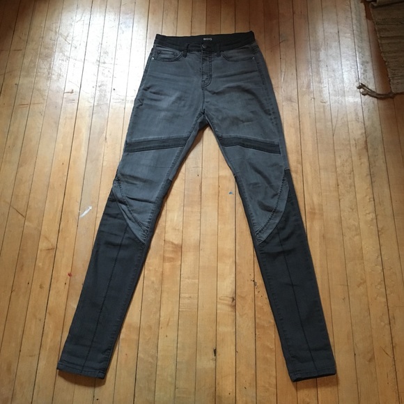 BDG grey skinny high rise moto jeans