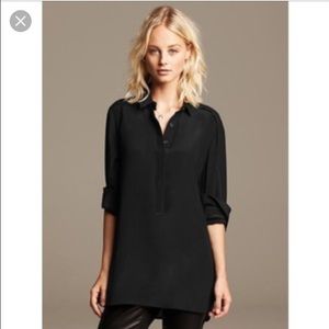 Banana Republic Black Womens Tunic Blouse Size 0