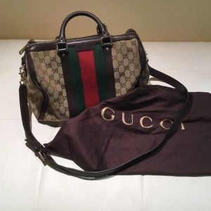 💥 AUTHENTIC💥 Gucci Vintage Web Boston Bag