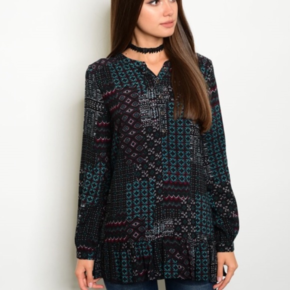Patchwork Boho Style Top - Picture 6 of 7