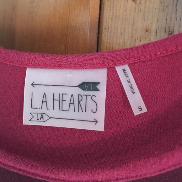 LA HEARTS sheer, red shirt. - Picture 4 of 4