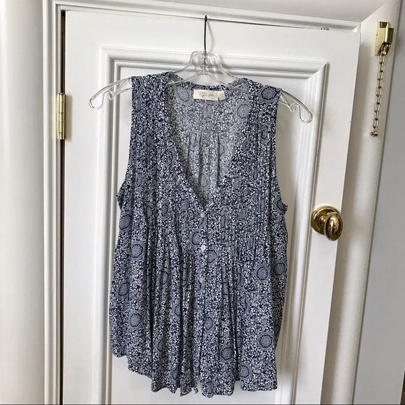Blue Sleeveless Blouse (Women's Medium)