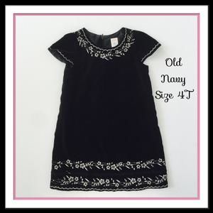 Old Navy Black w/White Embroidery Winter Dress