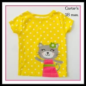 Carter's Yellow Polka Dot Kitty top