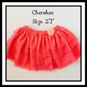 Cherokee Salmon Ruffled Skirt